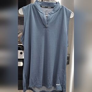 Blue Sleeveless Top with Zipper
